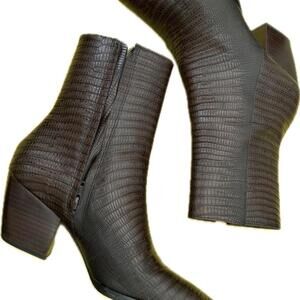 Lizard Leather Boots Women 7.5 Caty Brazil